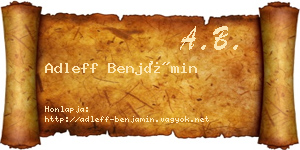 Adleff Benjámin névjegykártya